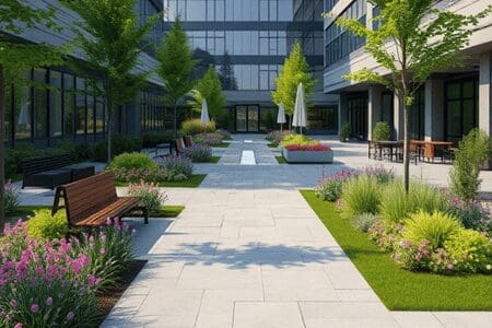commercial landscape design for an office complex
